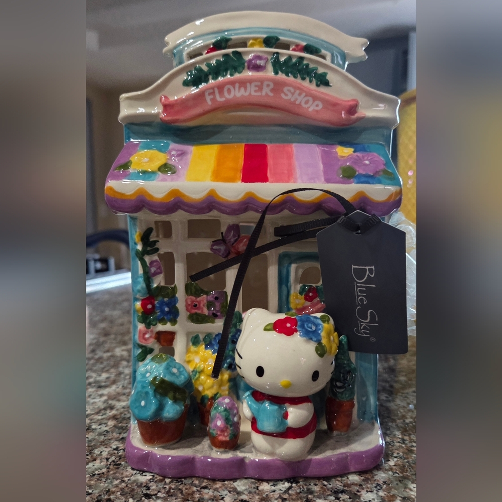 Blue Sky Multicolor Ceramic Flower Shop with Character